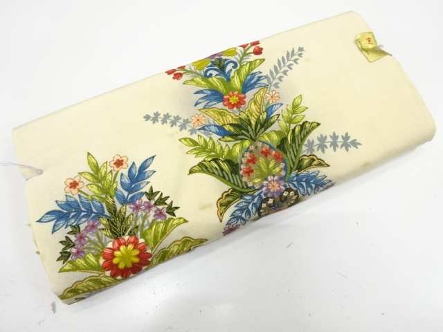 JAPANESE KIMONO / ANTIQUE ARAIHARI FOR KIMONO / SILK / FLORAL SARASA